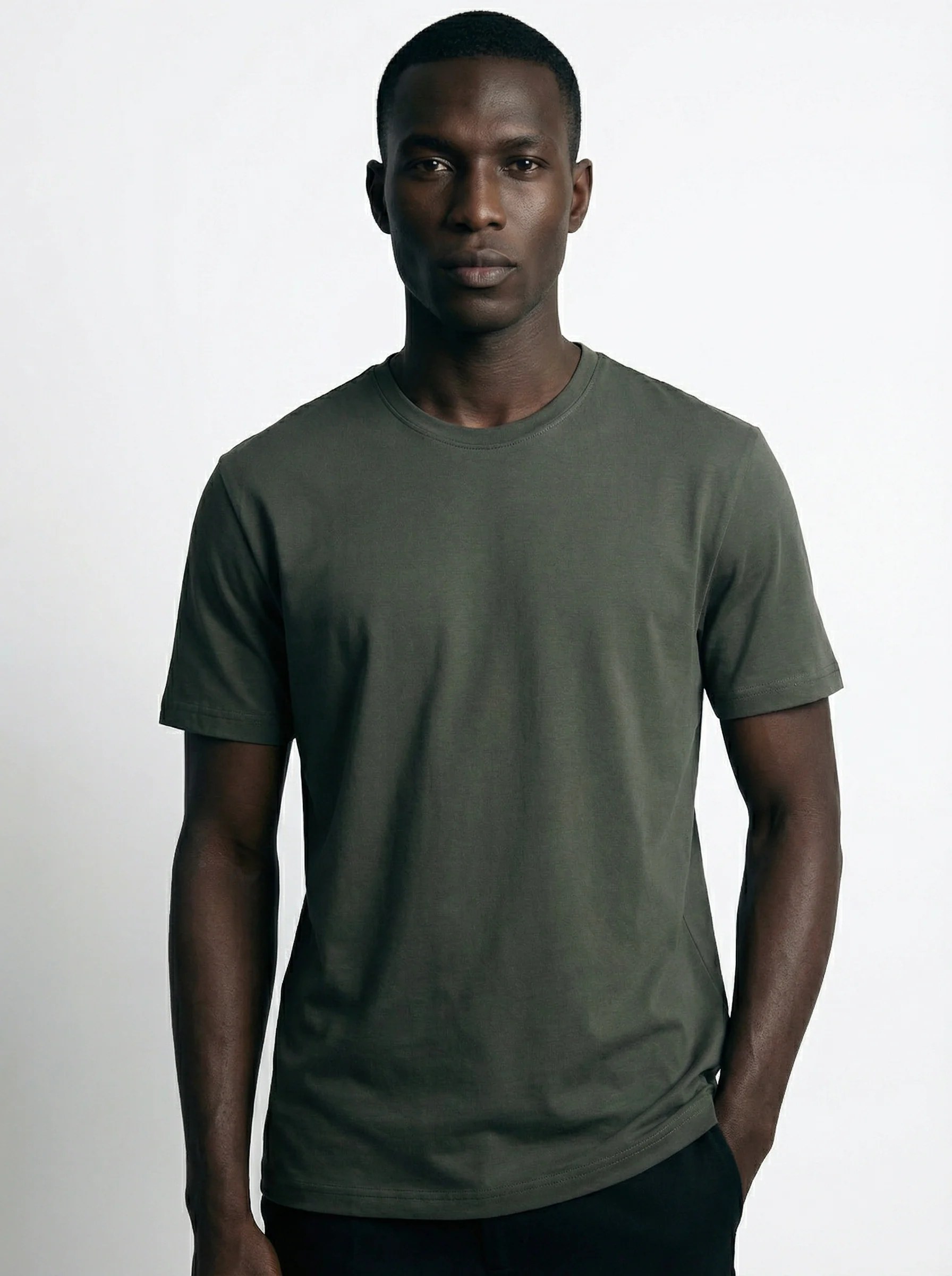 OLIVE VOID SLIMBASIC T-SHIRT S27