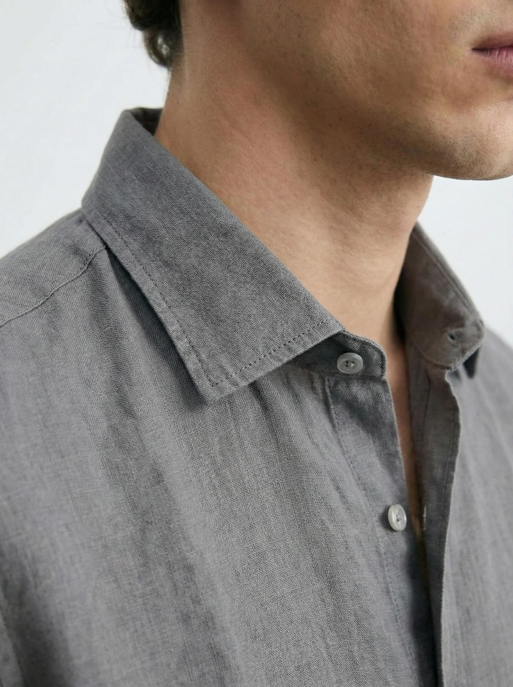 SMOKE RELAXED PURE LINEN SHIRT S27