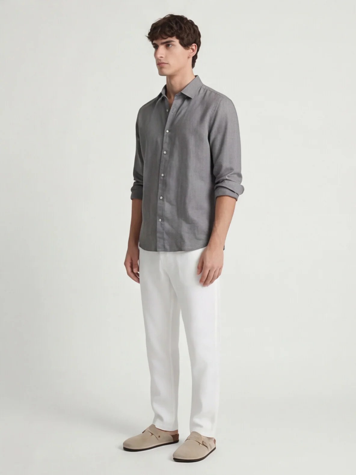 SMOKE RELAXED PURE LINEN SHIRT S27