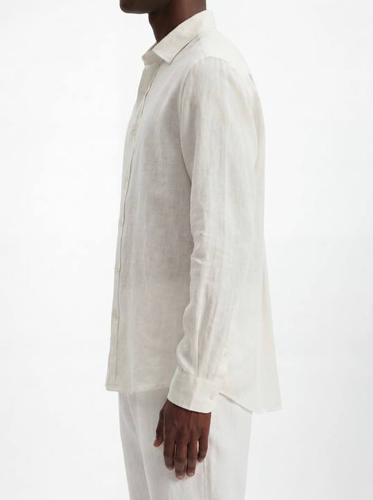 WHITE RELAXED PURE LINEN SHIRT S27