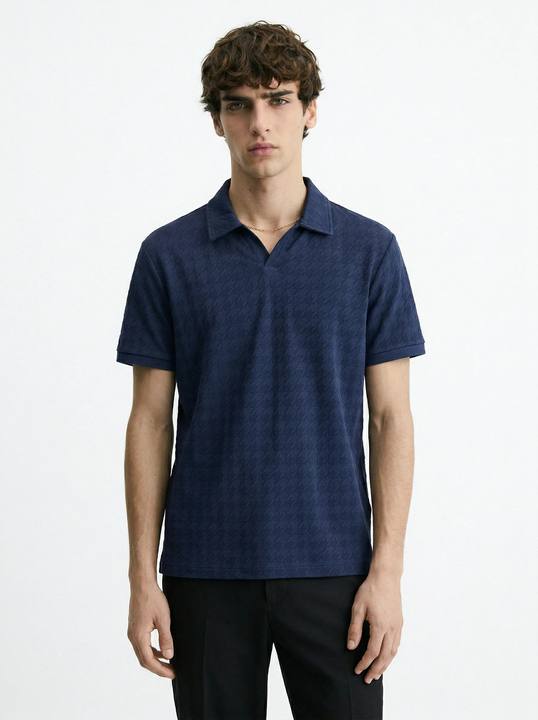 DEEP NAVY DESERT RIPPLE RESORT RELAXED POLO S27