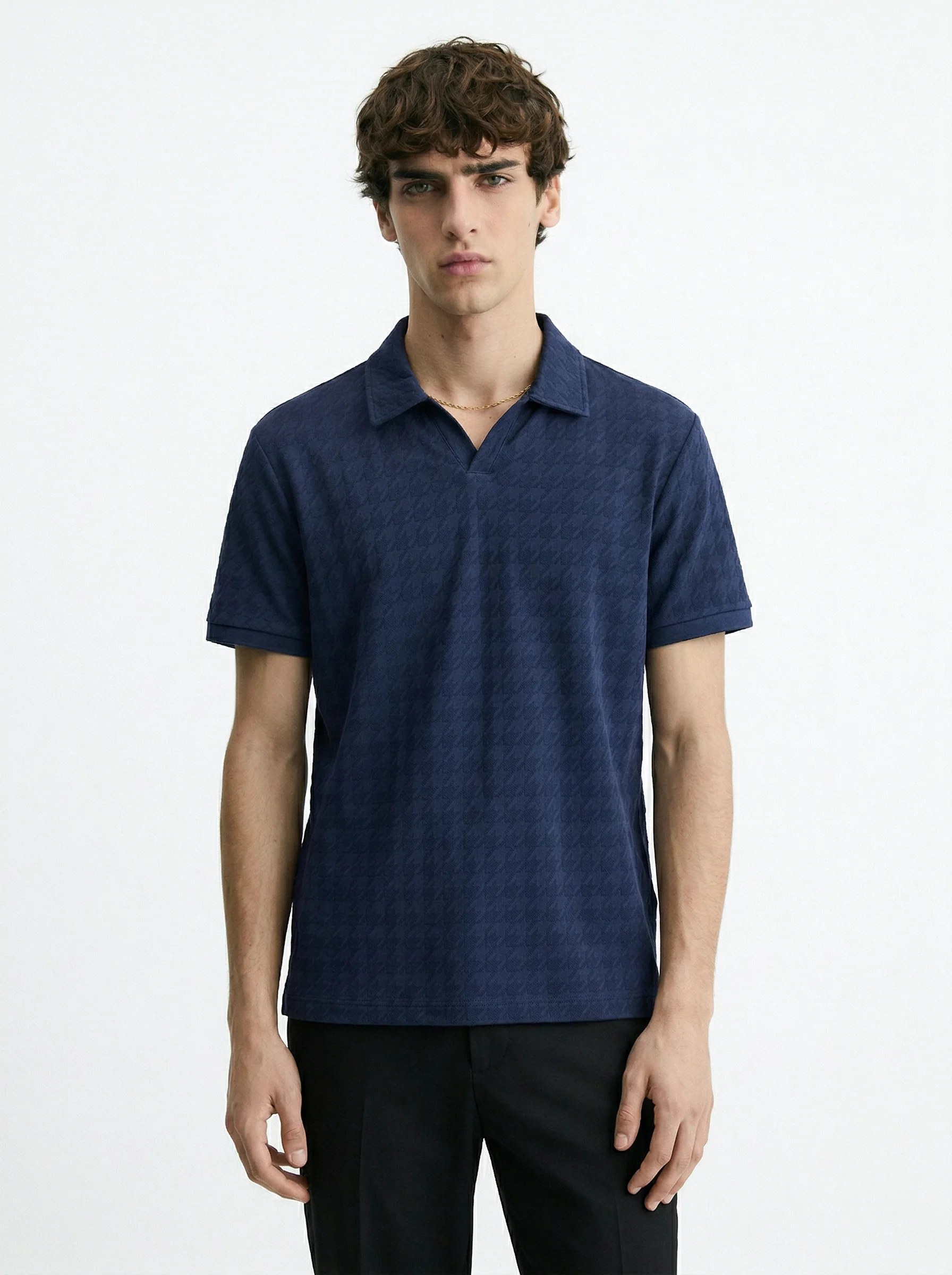 DEEP NAVY DESERT RIPPLE RESORT RELAXED POLO S27