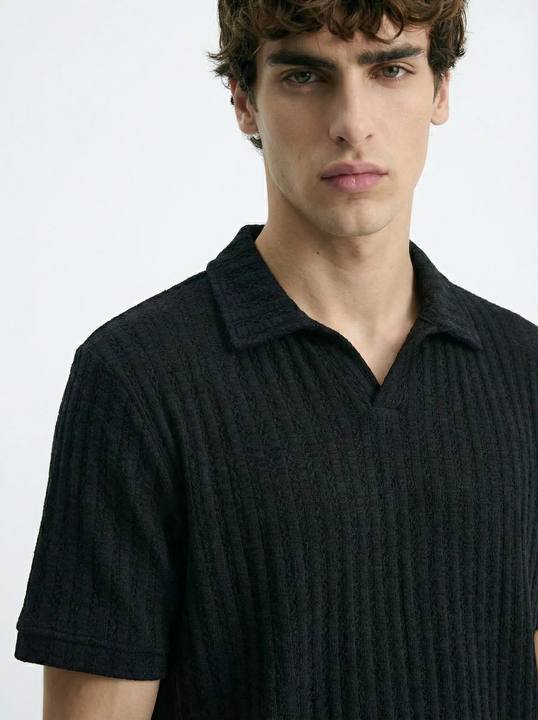 MIDNIGHT SLIM STRUCTURED RIB POLO S27