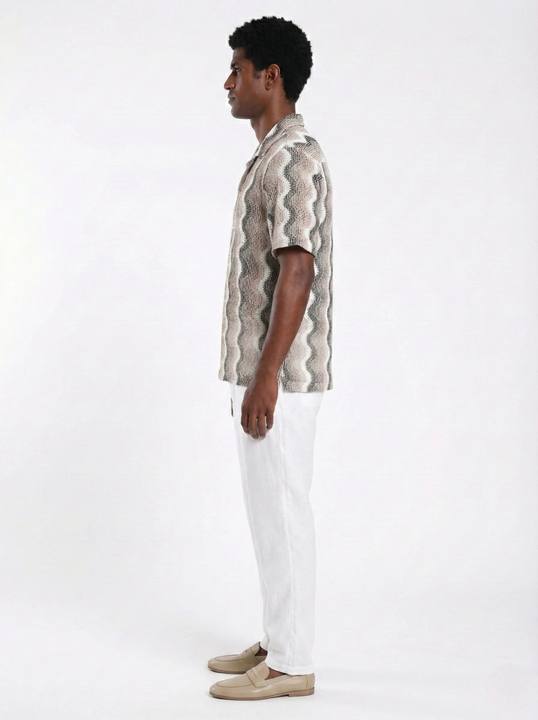 SAND WAVE TEXTURED RELAXED CUBAN SHIRT S27
