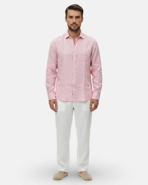 PALE ROSE RELAXED PURE LINEN  SHIRT S27