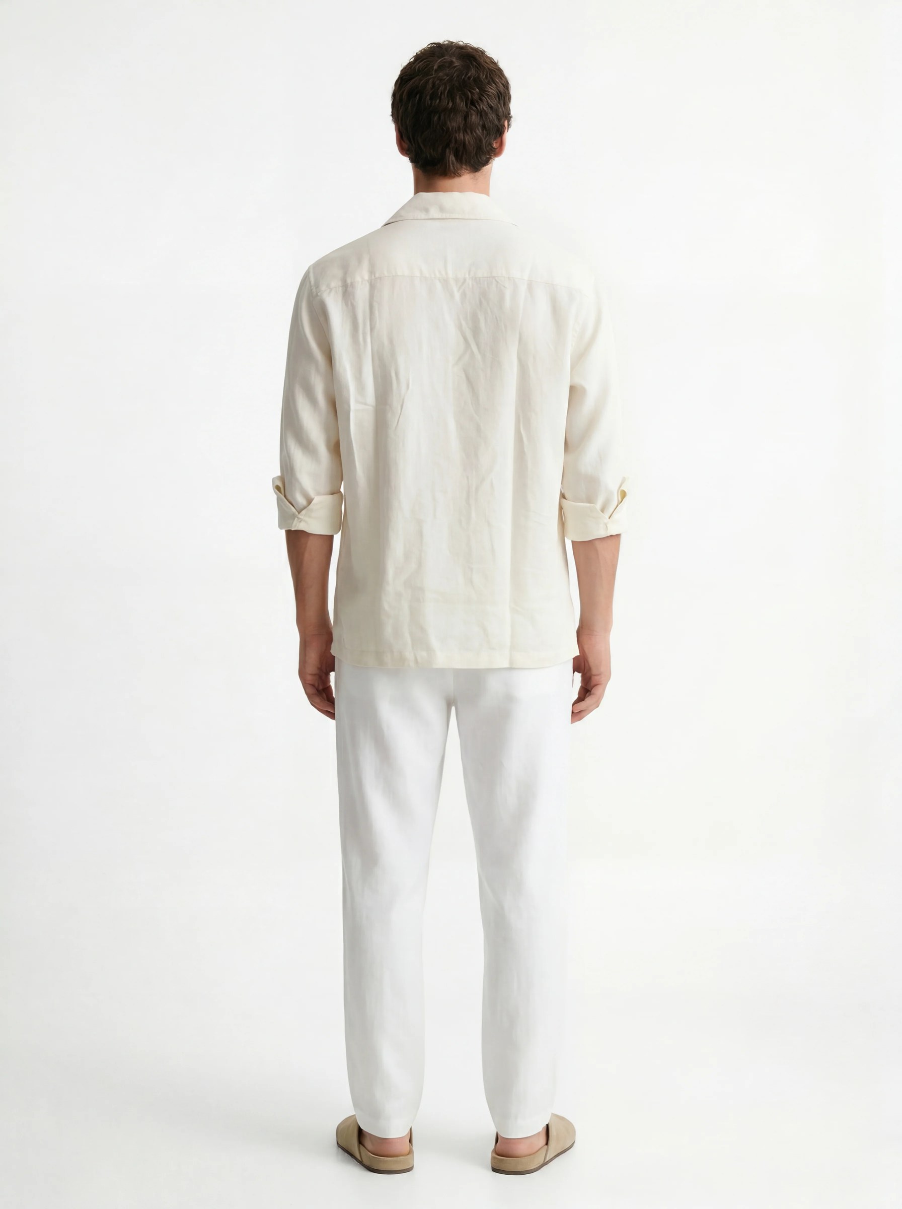 OFF-WHITEWHITE RELAXED LINEN SHIRT S27 – CUBAN COLLAR