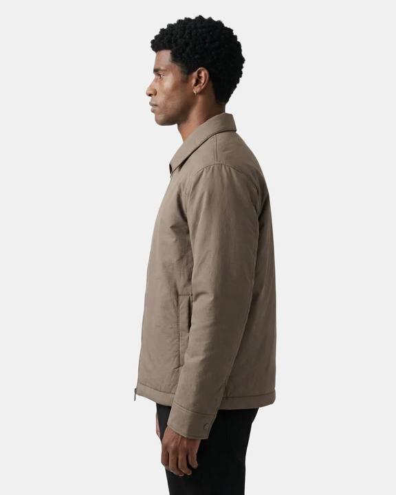 EARTHY BROWN STRUCTURED ZIP OVERSHIRT W26