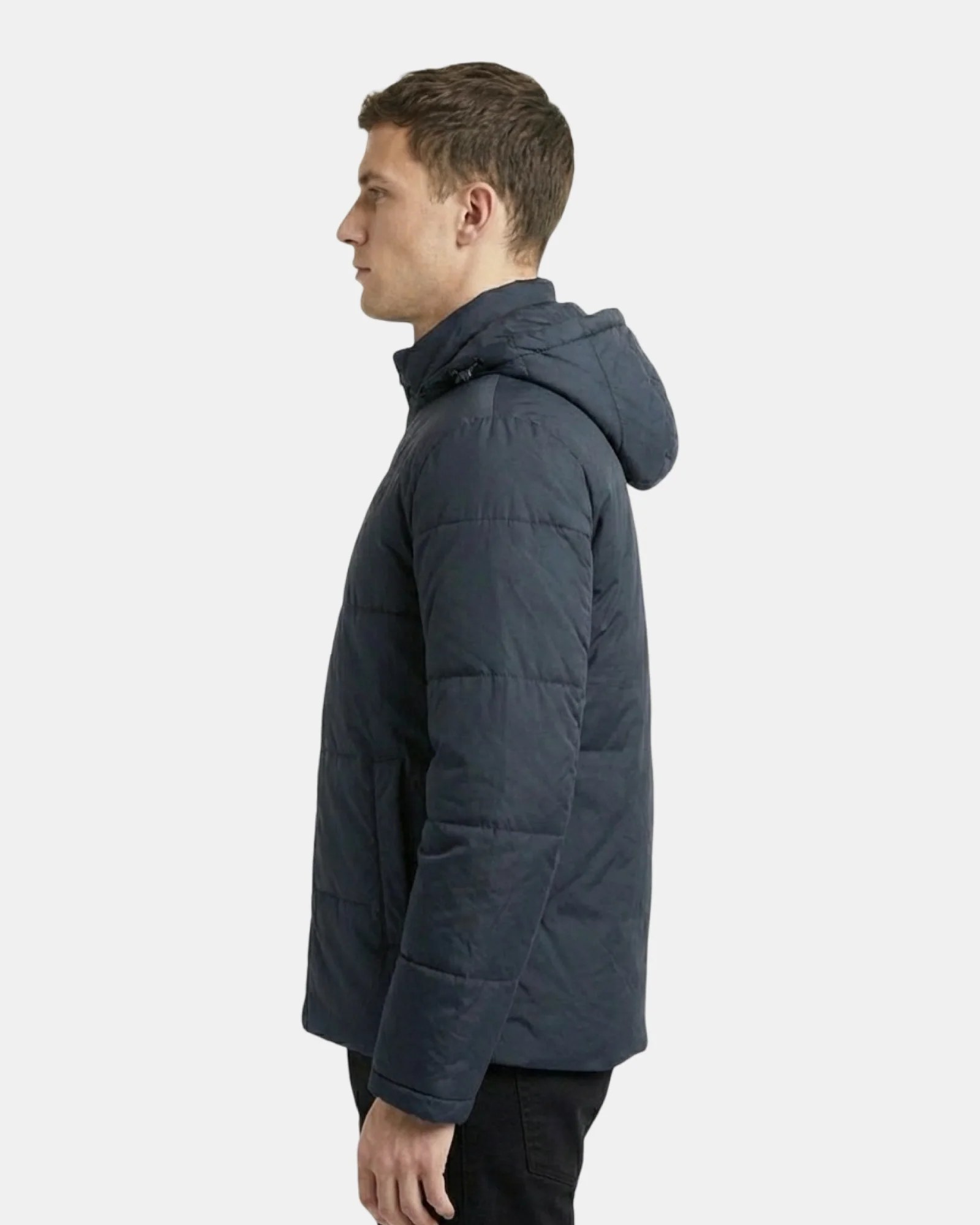 MIDNIGHT NAVY PADDED HOODED PUFFER W26