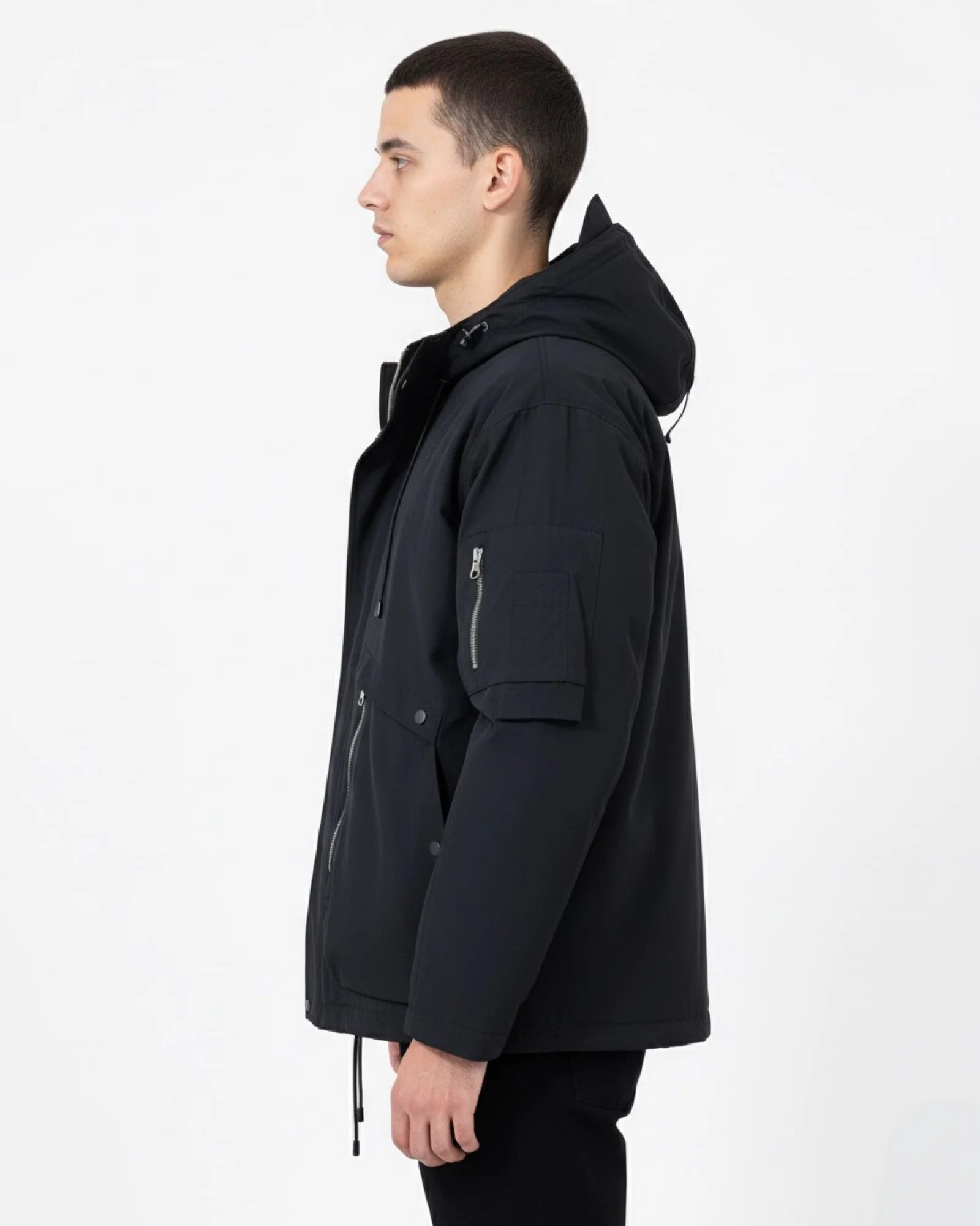 BLACK TECHNICAL PARKA JACKET W26