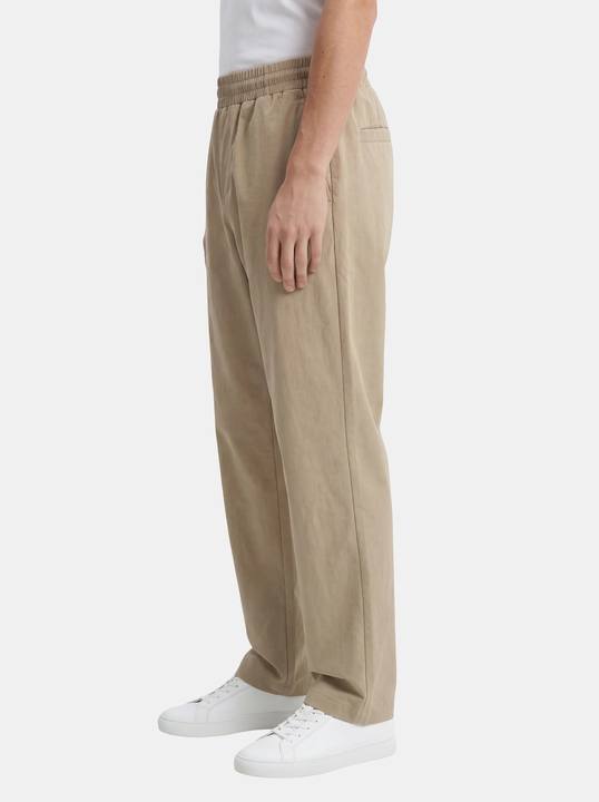 KHAKI WIDE-LEG TENCEL PANTS S27