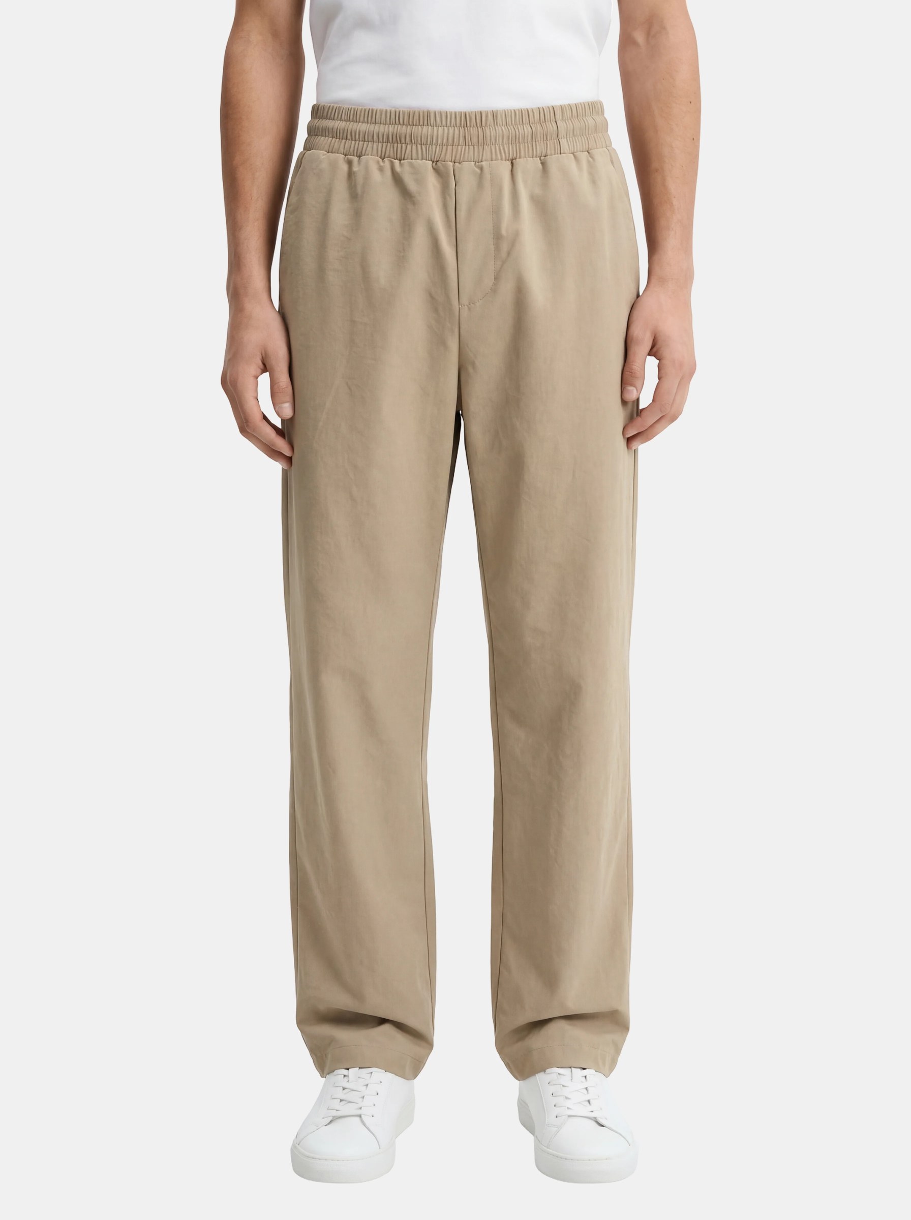 KHAKI WIDE-LEG TENCEL PANTS S27