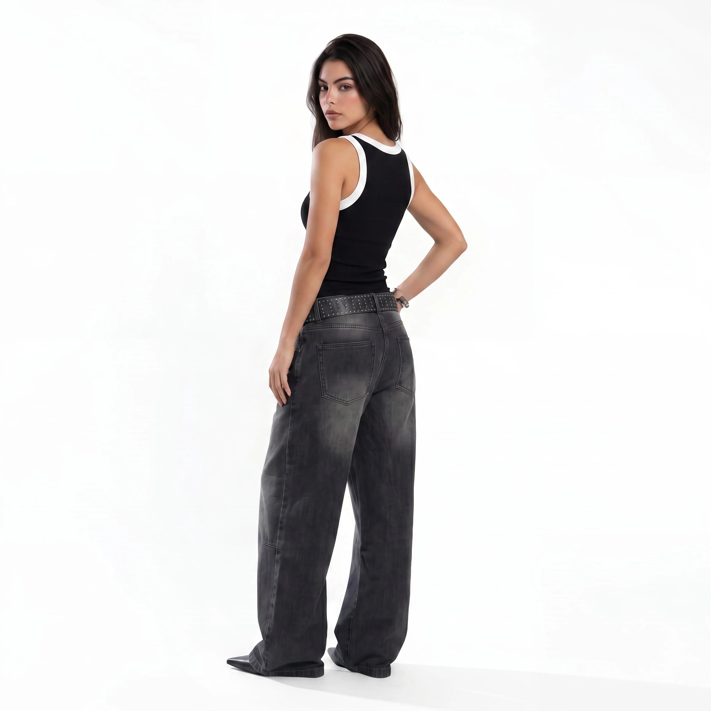 BLACK RIB TANK TOP