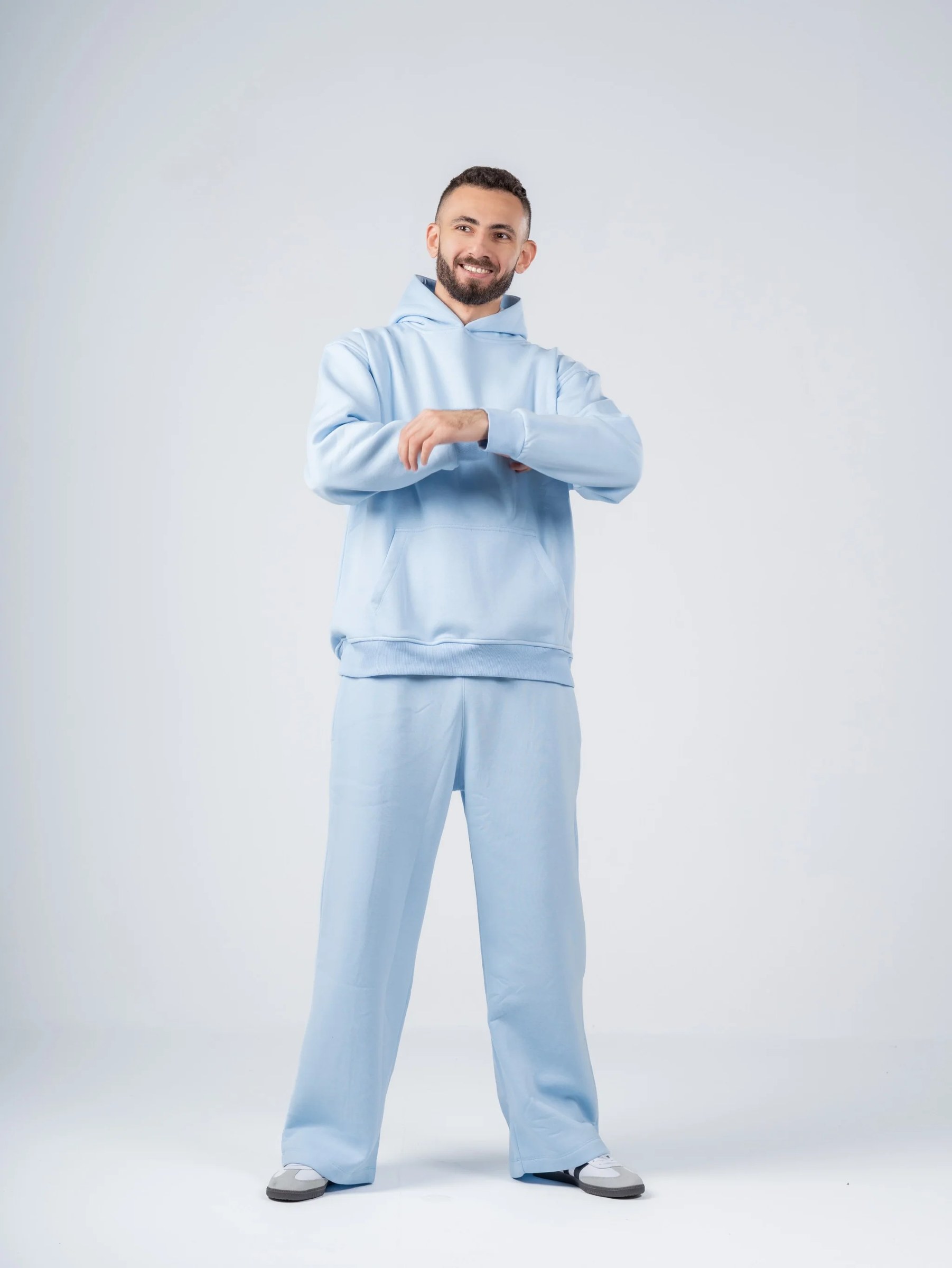 BABY BLUE WIDE LEG SWEATPANTS
