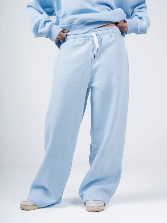 BABY BLUE WIDE LEG SWEATPANTS