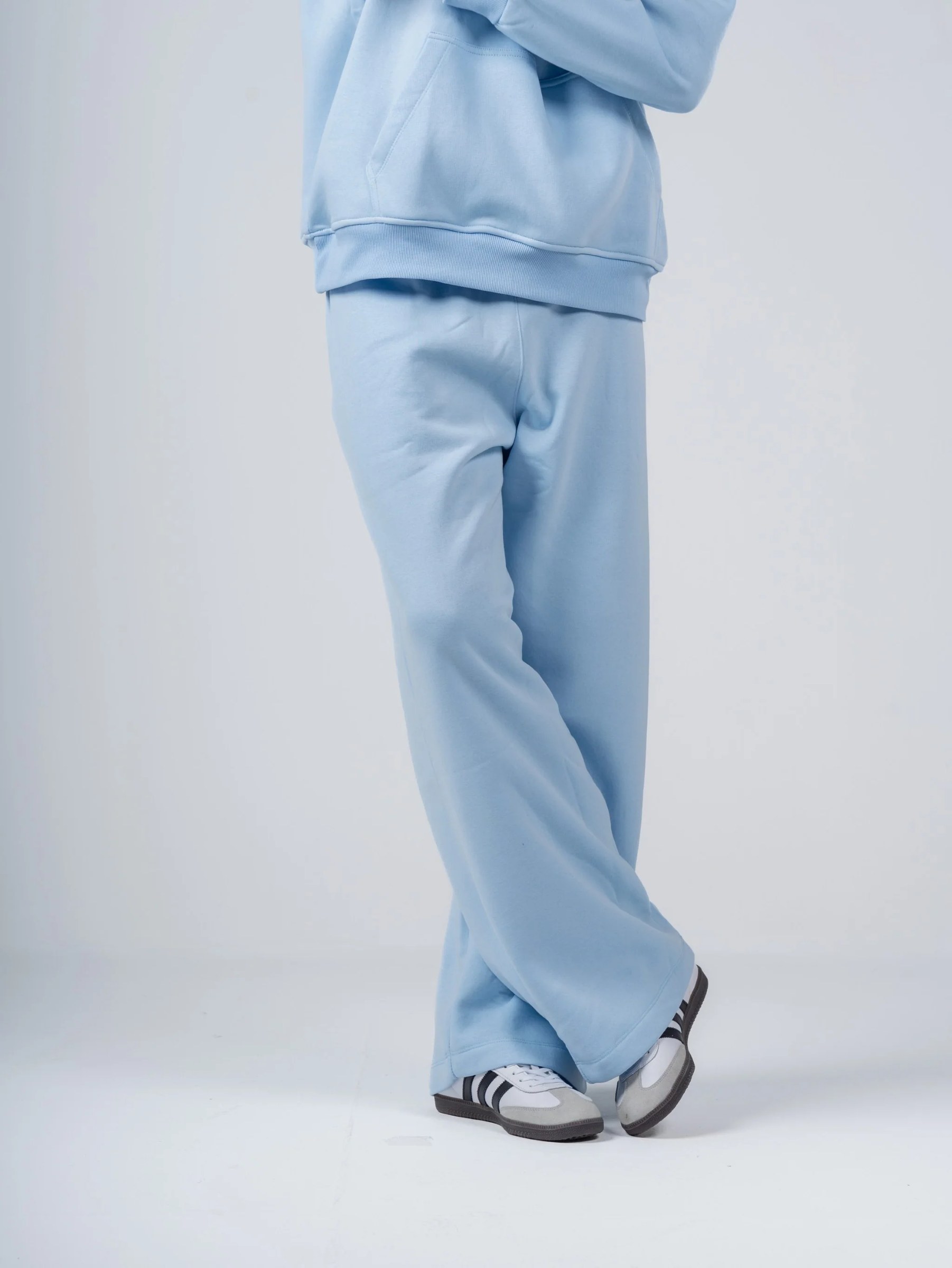 BABY BLUE WIDE LEG SWEATPANTS