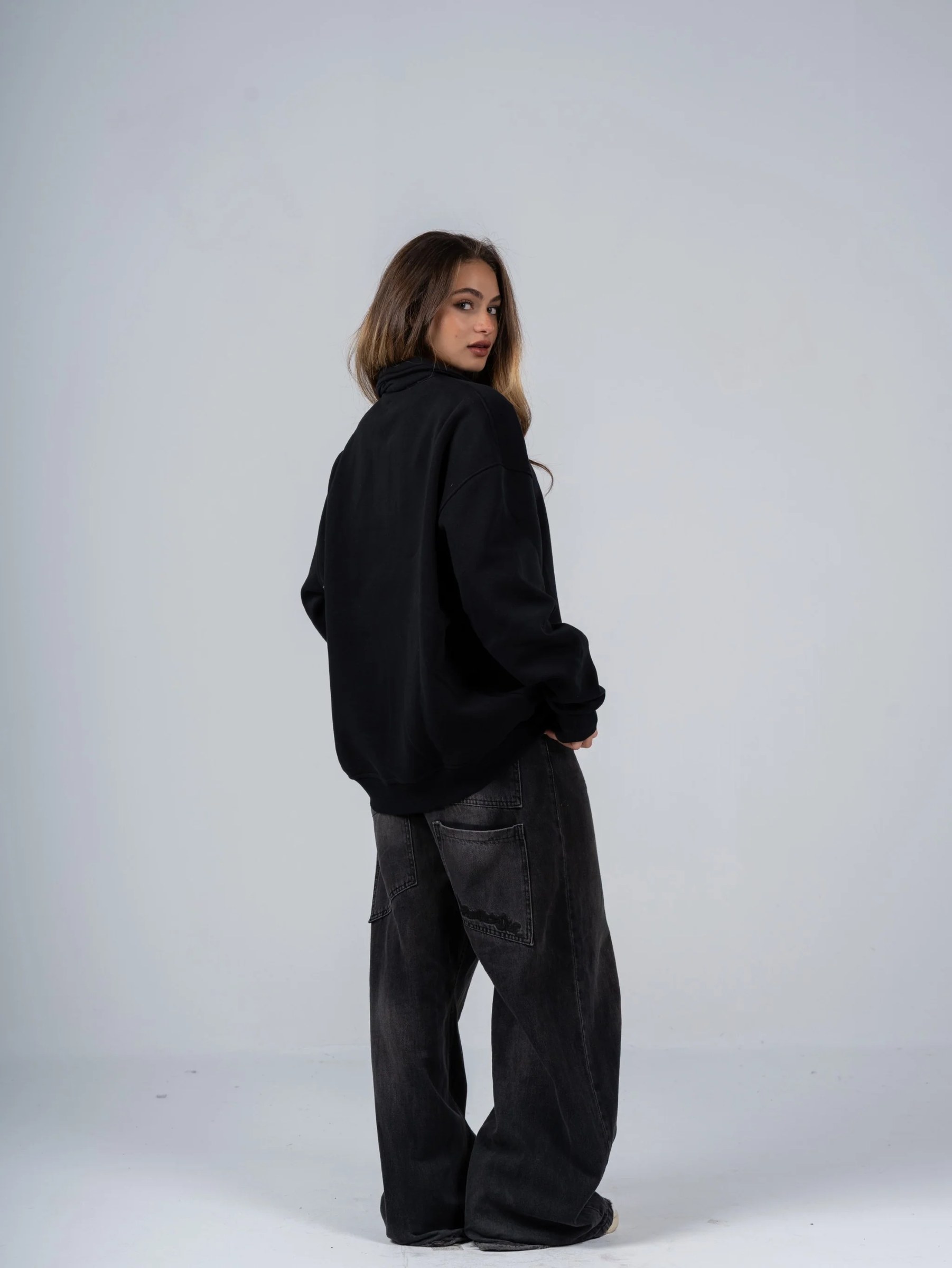 BLACK POLO HOODIE