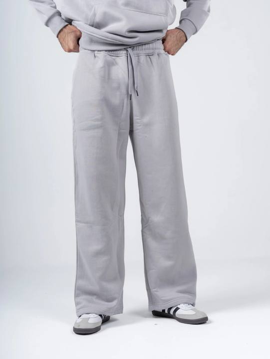 SILVER WIDE LEG SWEATPANTS
