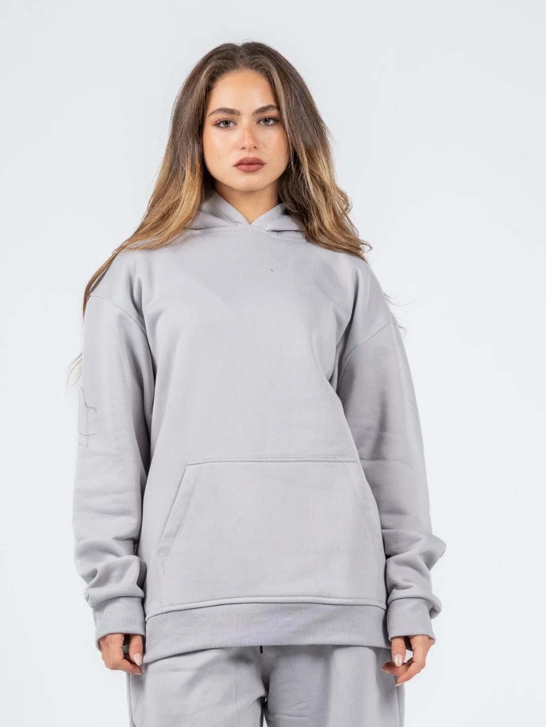 SILVER OVERSIZED HOODIE