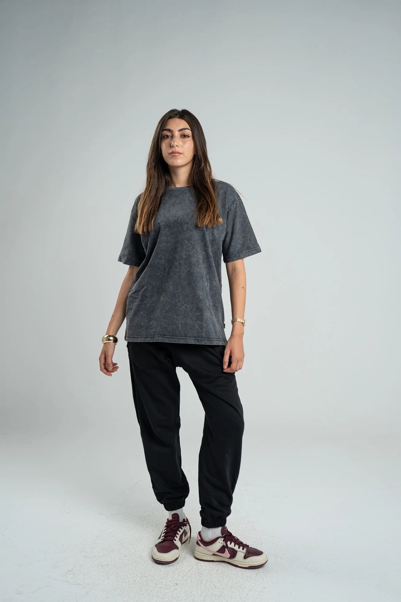 DARK GREY WASHED OVERSIZED HEAVY WEIGHT T-SHIRT