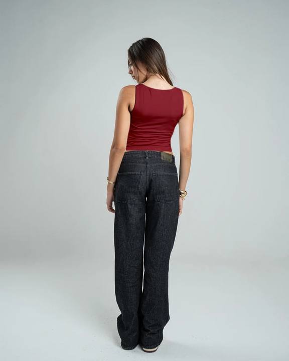 BURGUNDY TANK TOP MICROFIBER WIDE NECK