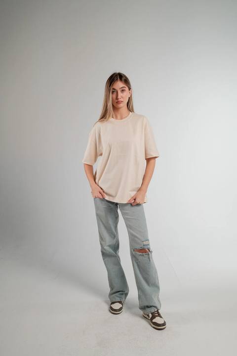 BEIGE OVERSIZED T-SHIRT HEAVY WEIGHT