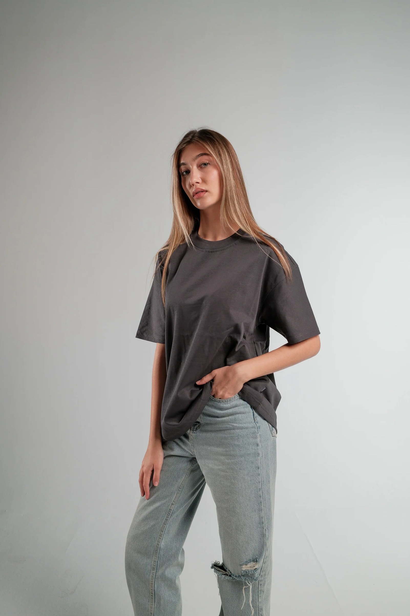 DARK GREY OVERSIZED T-SHIRT HEAVY WEIGHT