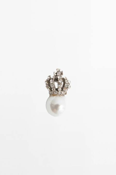 Crown & Pearl Pin Brooch