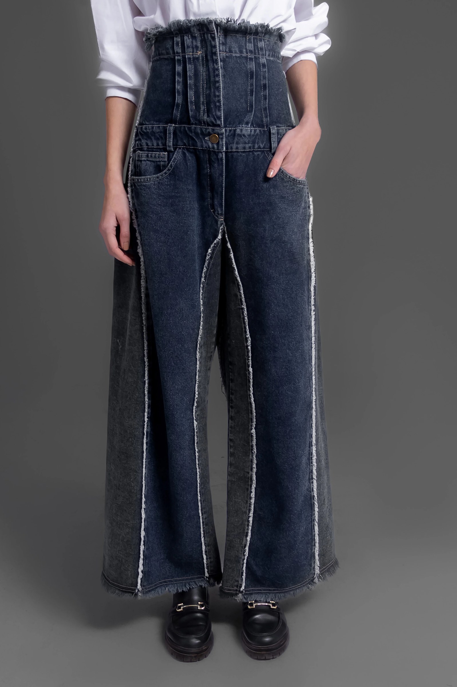 Wide Leg High Rise Jeans