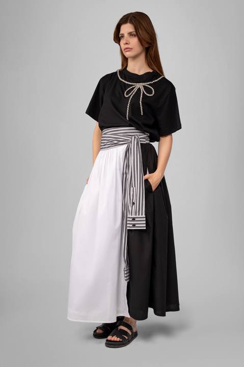 The Dual Tone Wrap Skirt