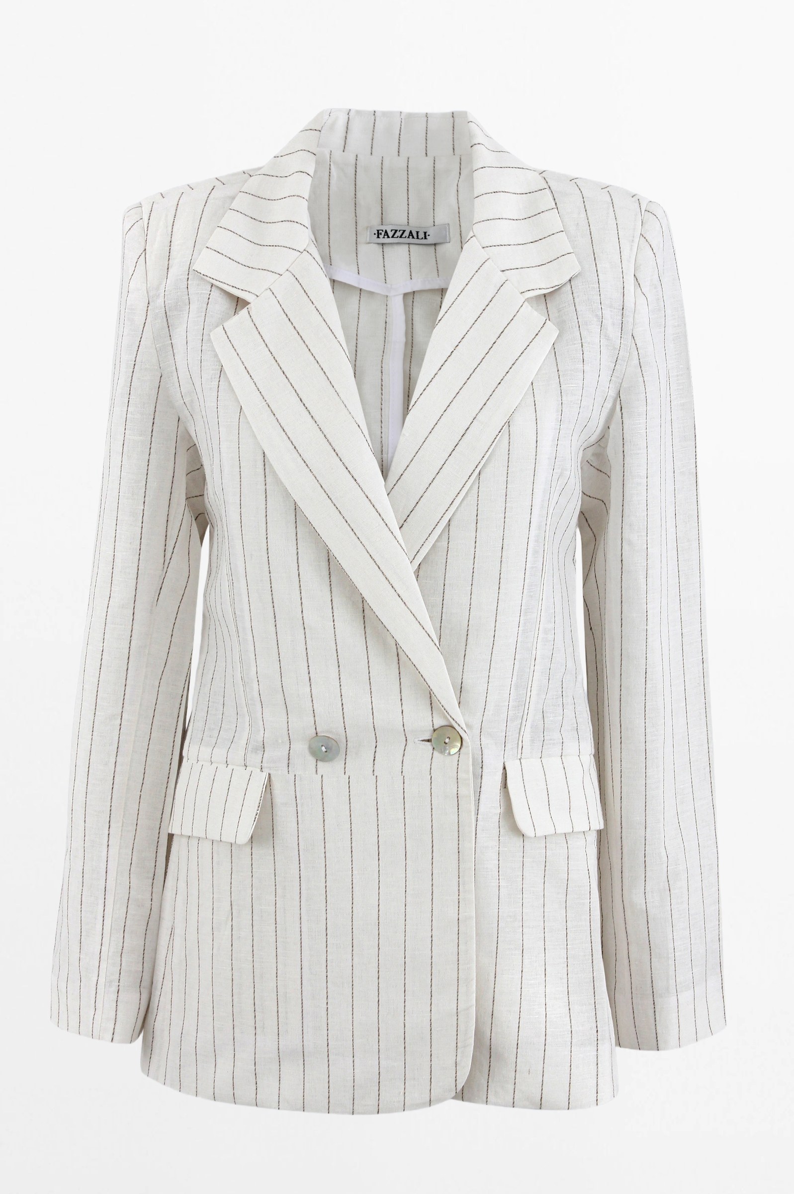 Linen Striped Blazer.