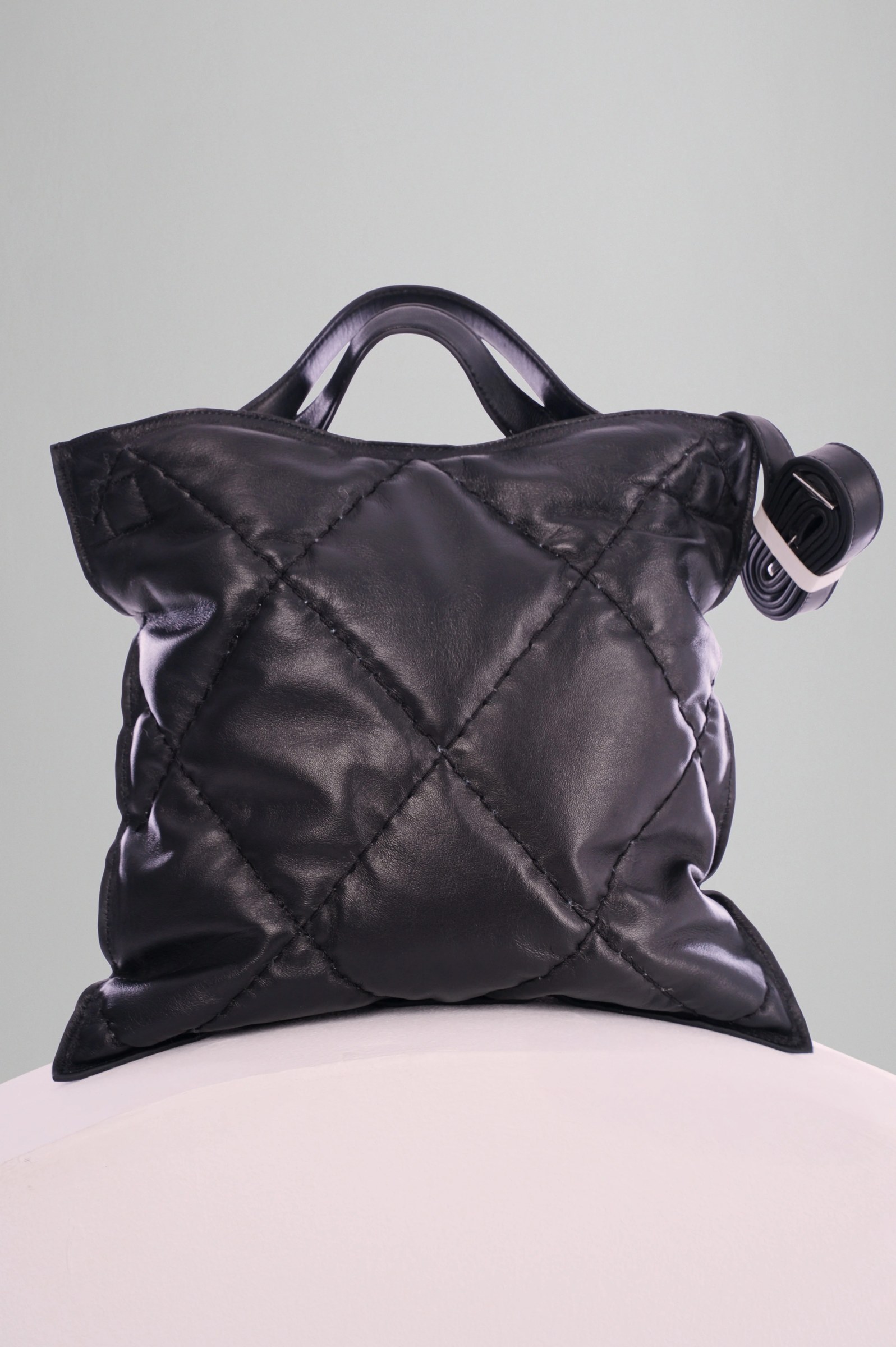 The Quilted Square Tote Bag - Genuine Leather