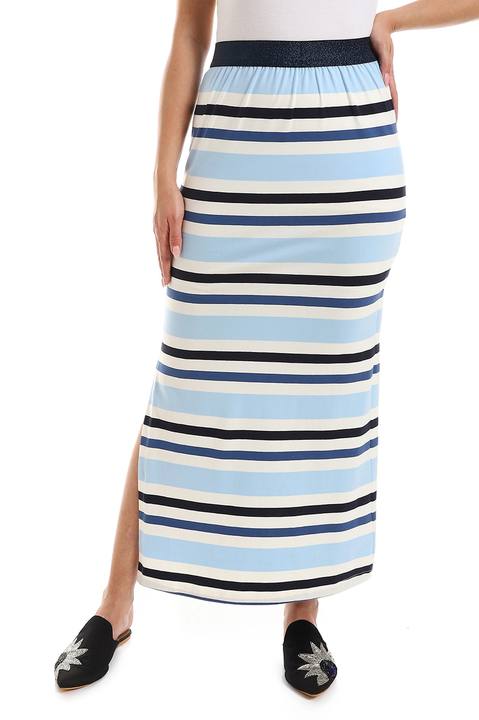 Striped Skirt With Side Slit