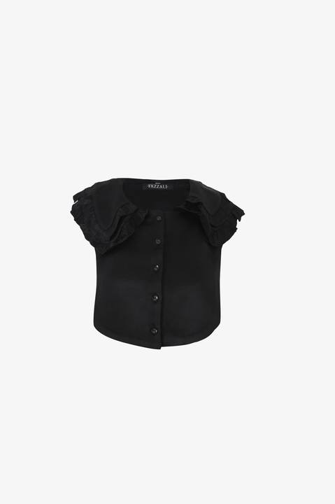 Silken Ruffle Collar Top