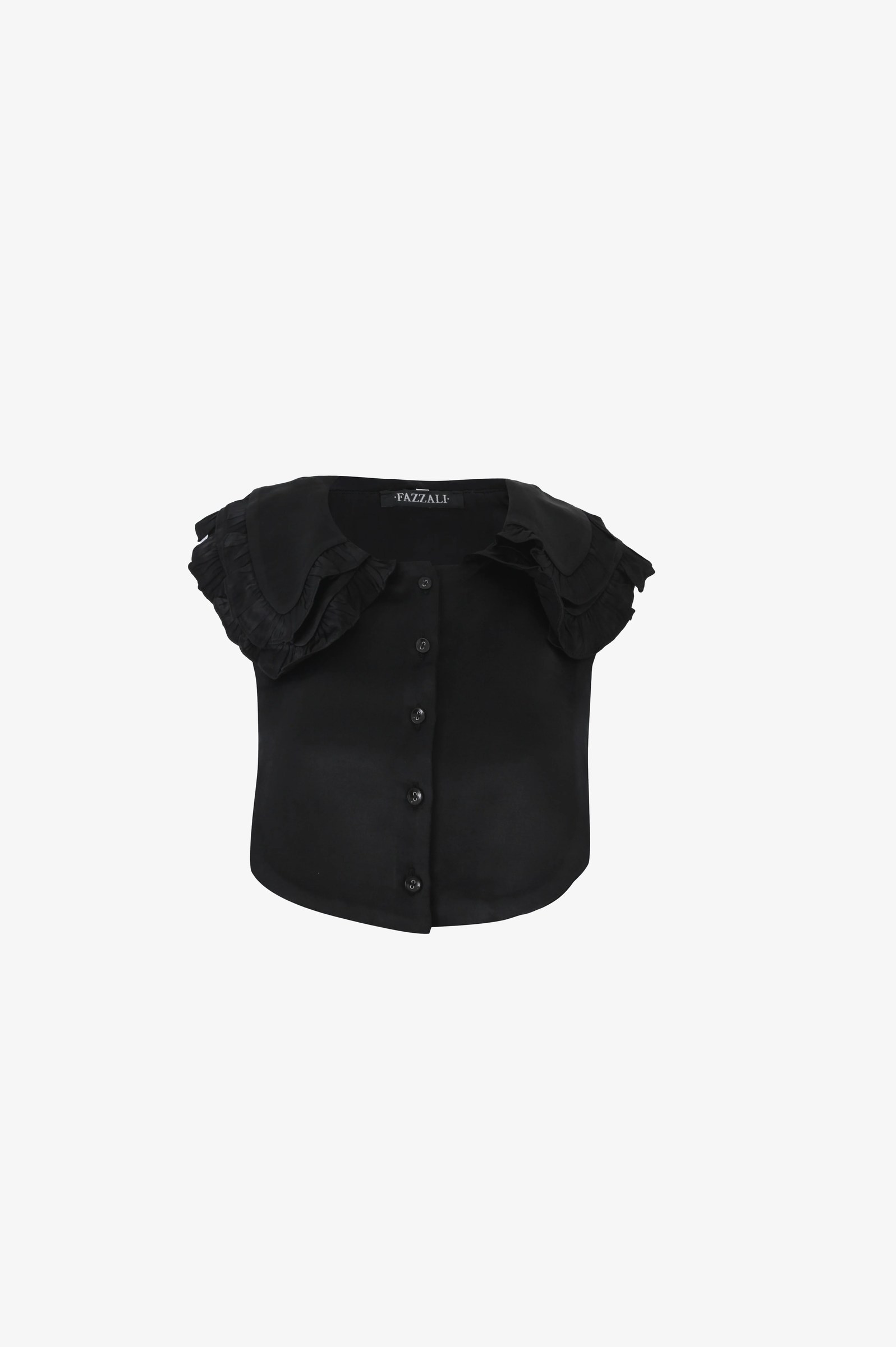 Silken Ruffle Collar Top