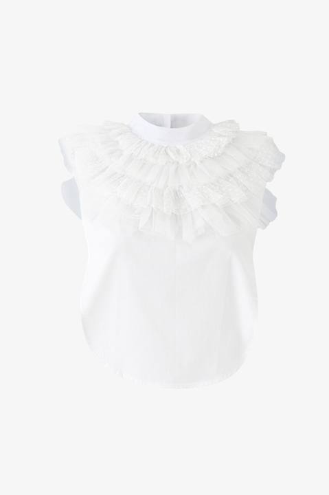 Ruffled Elegance Collar Top