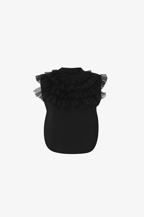 Ruffled Elegance Collar Top