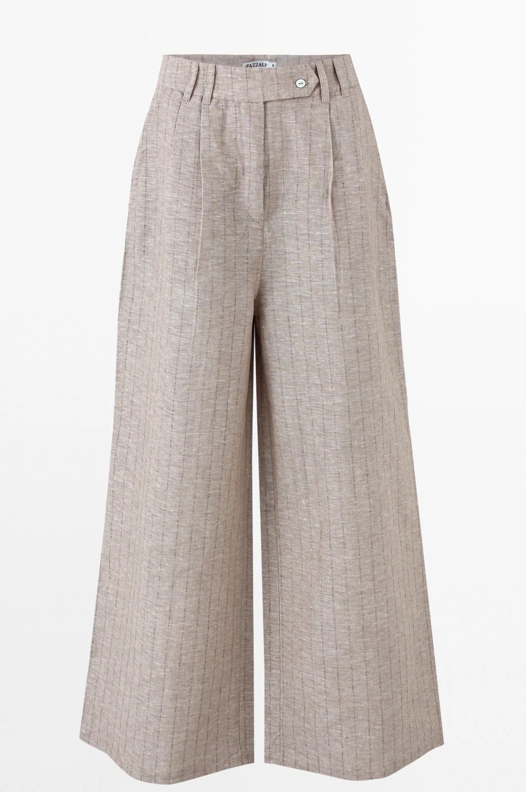 Wide-Leg Striped Linen Pants.