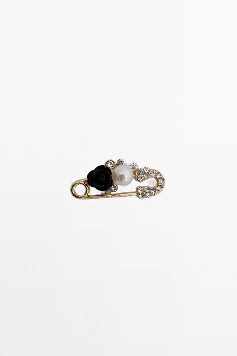 Flower & Pearl Pin Brooch