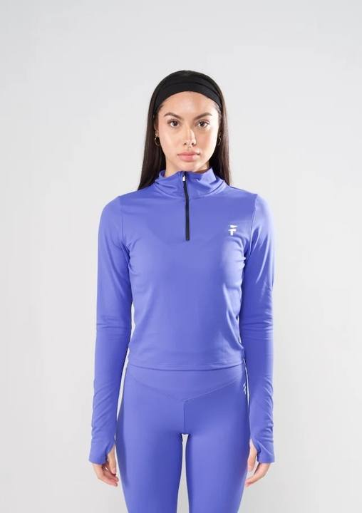 Ultra Comfort Essential Zip-Up Longline Top - Peri Pop