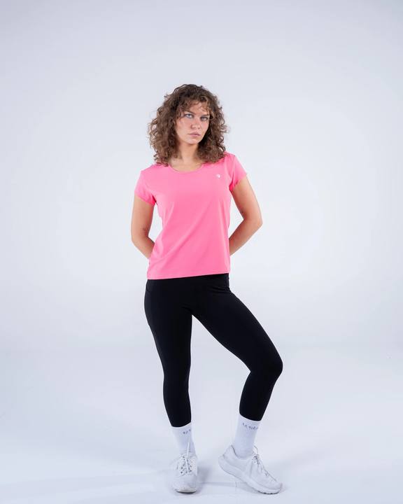 Signature Weave Quarter Sleeve Tee - Watermelon Pink