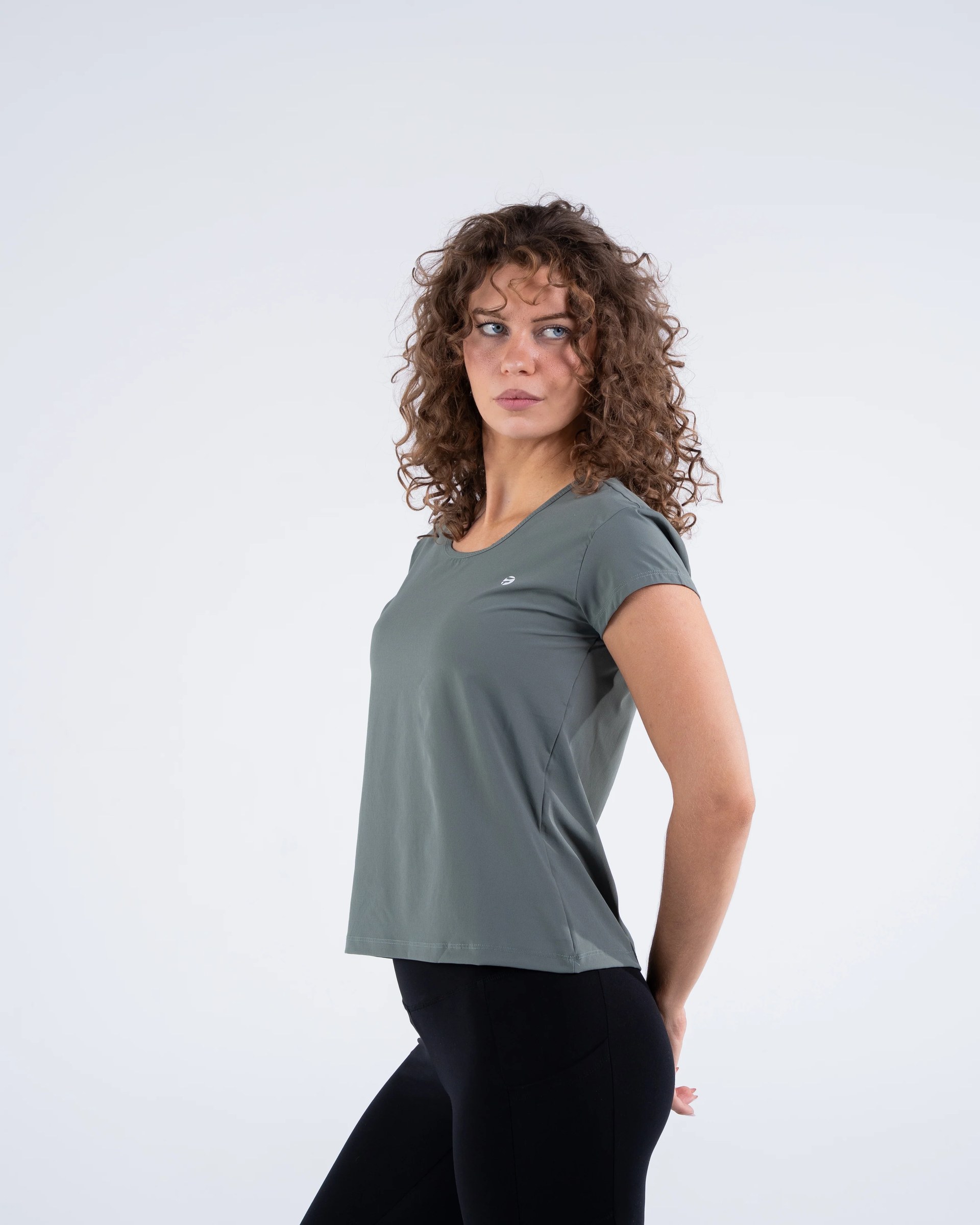 Signature Weave Quarter Sleeve Tee - Deep Olive