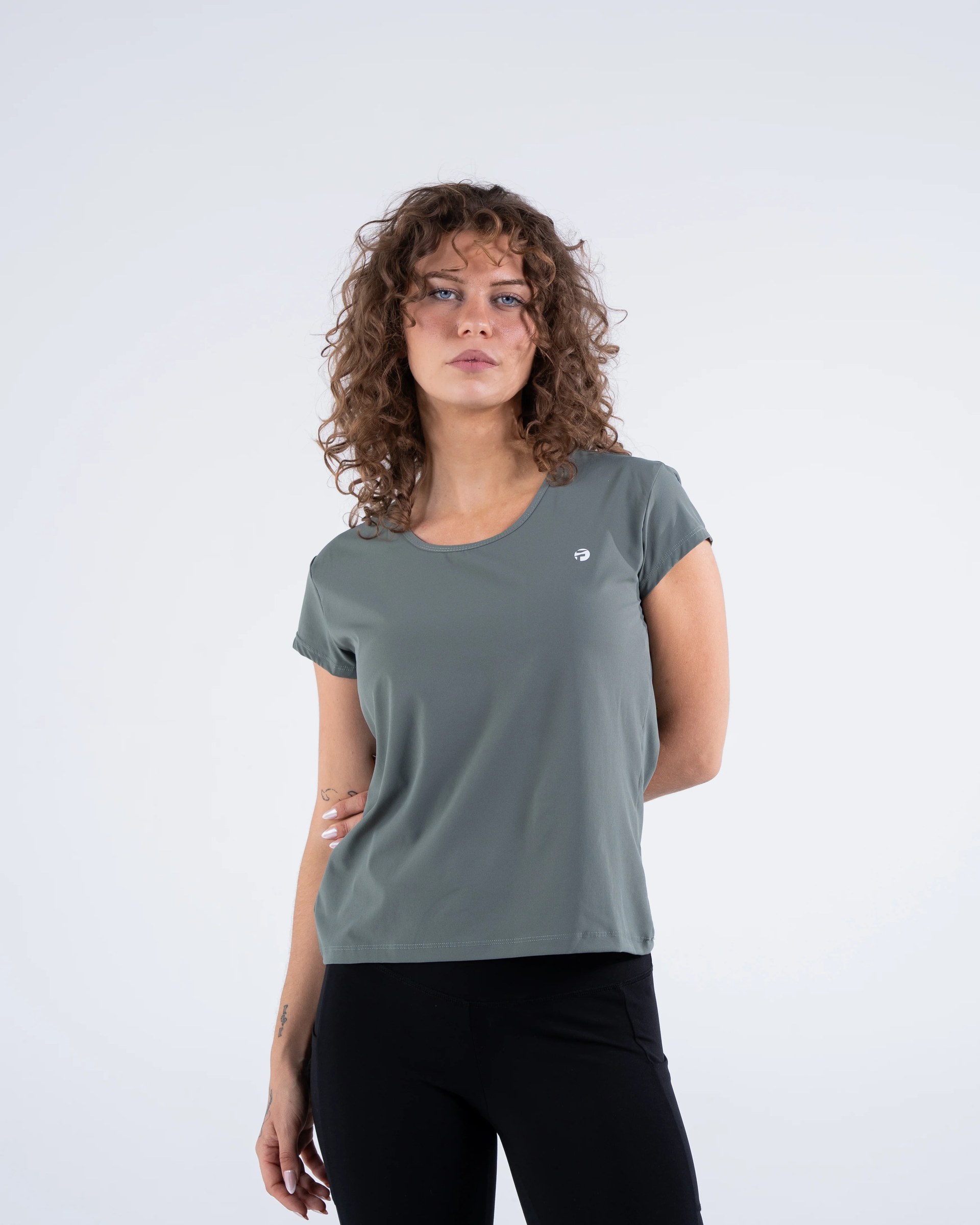 Signature Weave Quarter Sleeve Tee - Deep Olive