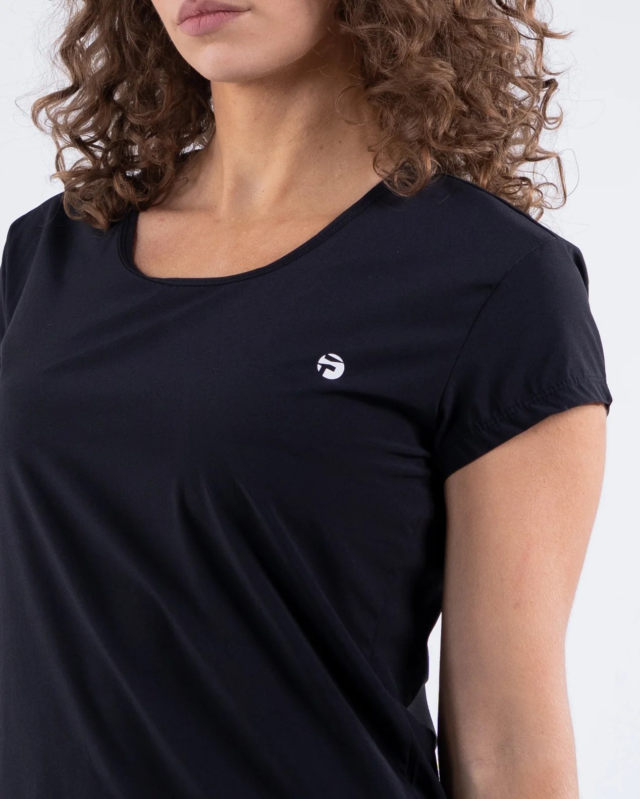 Signature Weave Quarter Sleeve Tee - Black
