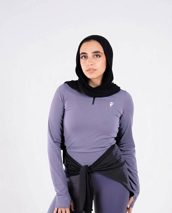 Ultra Soft Apex Zip-Up Longline Top - Graphite