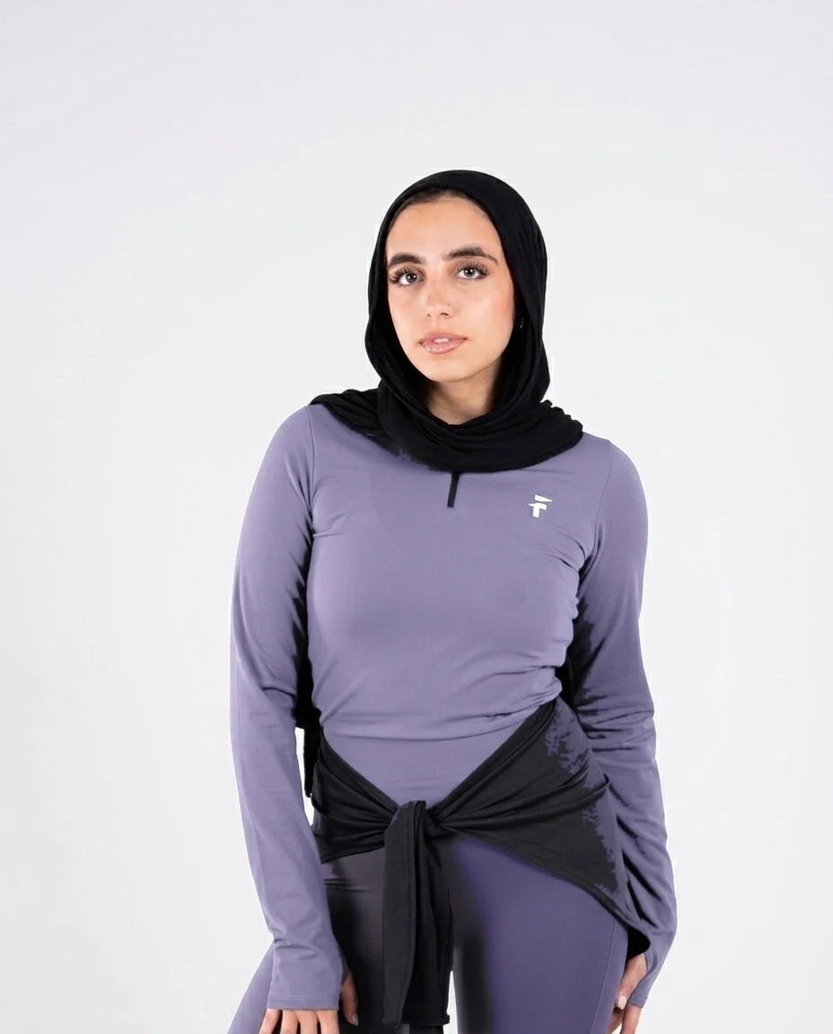 Ultra Soft Apex Zip-Up Longline Top - Graphite