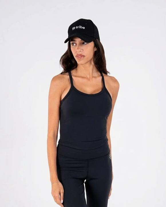Ultra Soft Apex Padded Strap Tank - Black