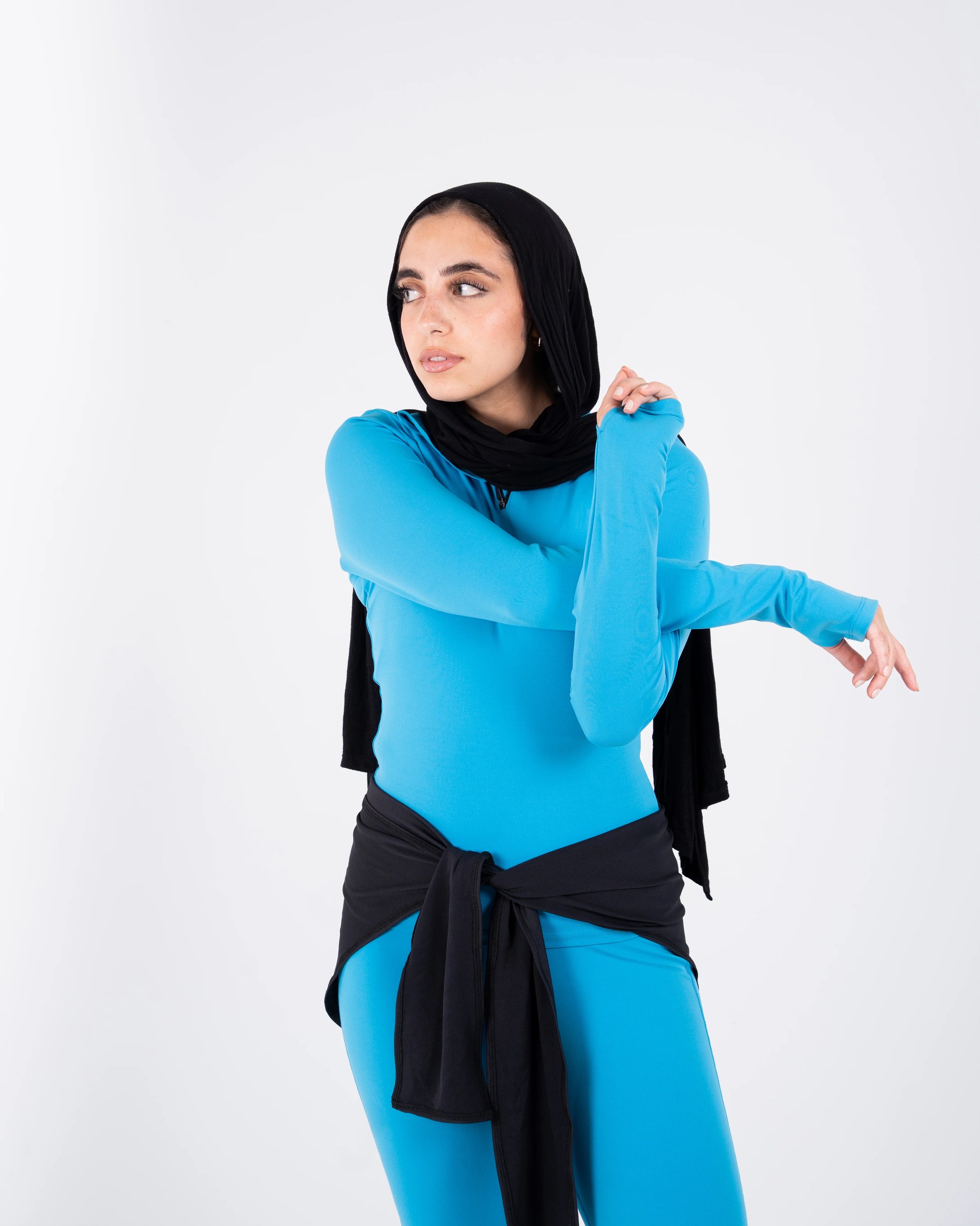 Ultra Soft Essential Zip-Up Body Fit Top - Marine Blue