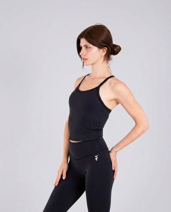 Ultra Soft Essential Padded Strap Tank - Black