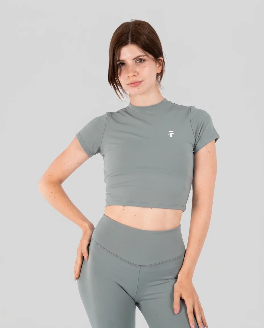 Ultra Soft Apex Crop Top - Olive Green