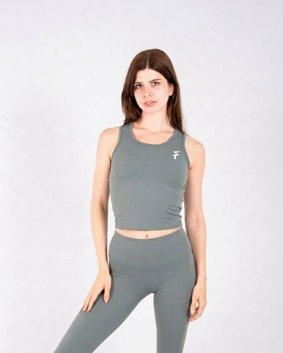 Ultra Soft Apex Crop Tank - Olive Green
